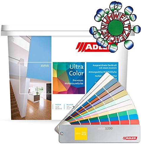 ADLER Ultra-Color Wandfarbe - erstklassige, matte Wand- & Deckenfarbe -Blaubart C12 114/1 hohe Deckk