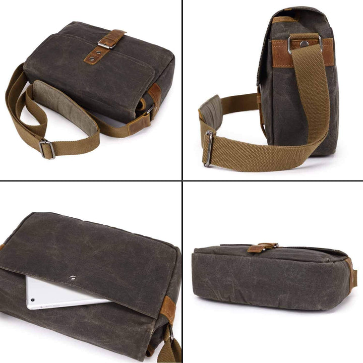 Neuleben Kameratasche Schultertasche mit abnehmbarem Kamerafach Vintage klein Umhängetasche Canvas f