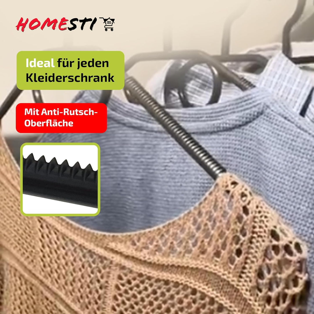 multifunktionale Kleiderbügel aus 100% recyceltem Kunststoff, 20 Stück, mit 360° drehbarem Haken und