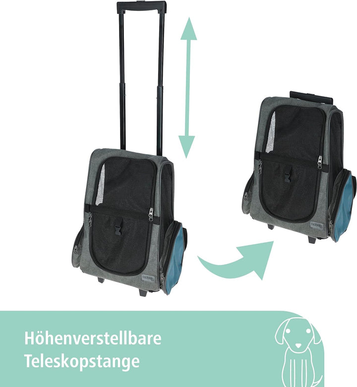 Trolley Vacation 41x26x55/103cm, grau/blau