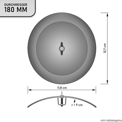 LANZZAS Ofenrohr Reinigungsklappe - Ø 180 mm (gussgrau), Gussgrau