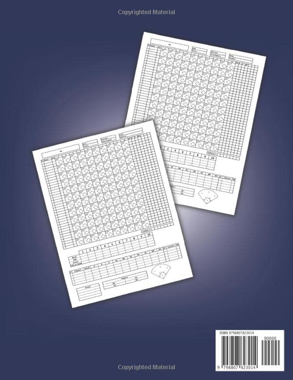 Baseball Scorebook: Softball or Baseball Scorekeeping Notebook With Pitch Counts Perfect Gift For Co