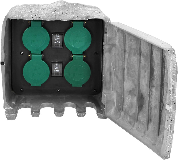 ORNO OR-AE-13185(GS) Gartensteckdose Steinoptik Gummikabel H07RN-F 3x1,5mm2, 3m, 2 Betriebsarten IP