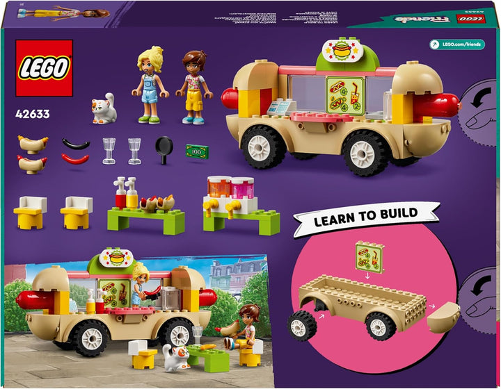 LEGO Friends Hotdog-Truck, Mobiles Restaurant-Spielzeug für Kinder ab 4 Jahre, Set mit Auto, Figuren