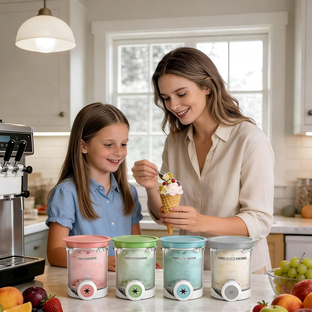 4 Stück für Ninja Swirl Creami Behälter 480ml,für Ninja Eismaschine für NC700 NC701EU Serie,BPA-frei
