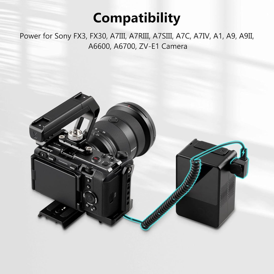 Alvin's Cables NP-FZ100 Dummy Akku zu D-Tap Coiled Stromkabel für Sony A7III A7RIII A7SIII A7C A7IV