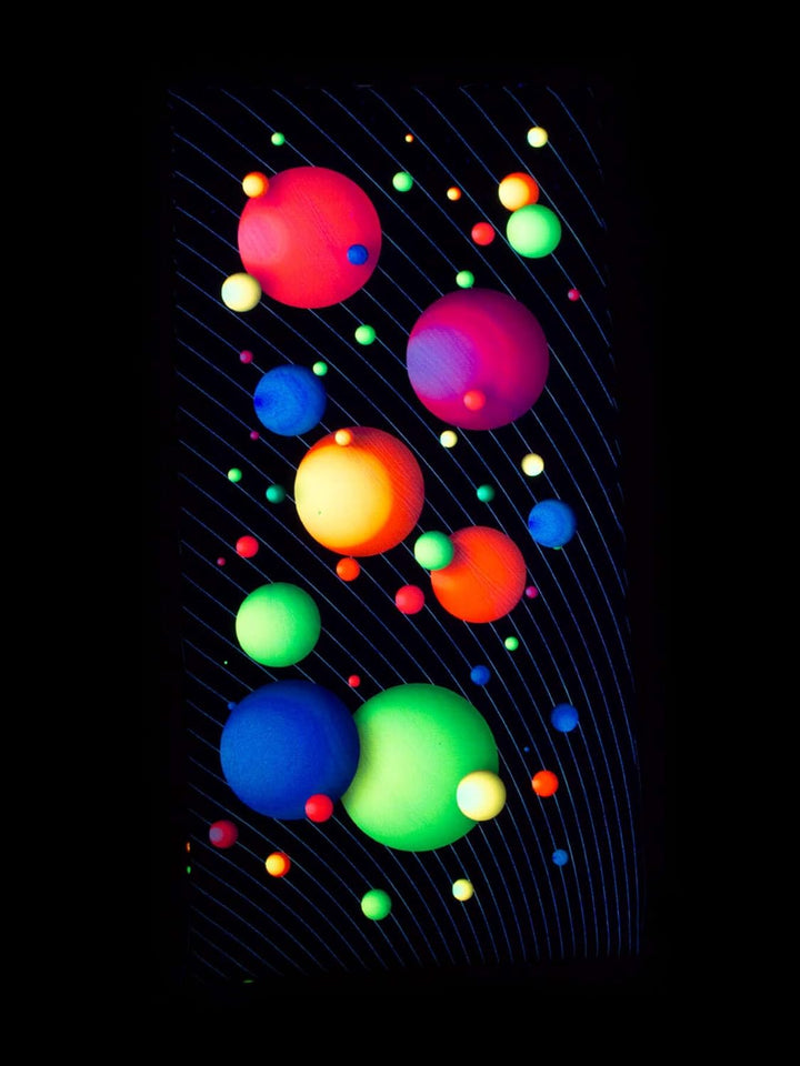 PSYWORK 80cm Sitzhocker Neon Happy Bubbles