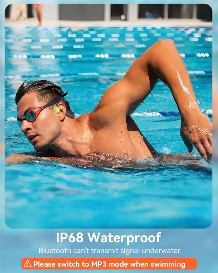 Knochenschall Kopfhörer Bluetooth 5.4 mit 32GB MP3-Player, IP68 Wasserdichte Bone Conduction Headpho