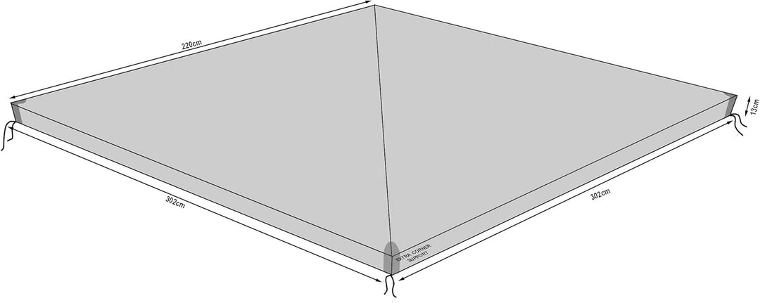 QUICK STAR Pavillon Schutzhaube 3x3m Nizza Wasserdicht Transparent 3 x 3 m ohne Volant, 3 x 3 m ohne
