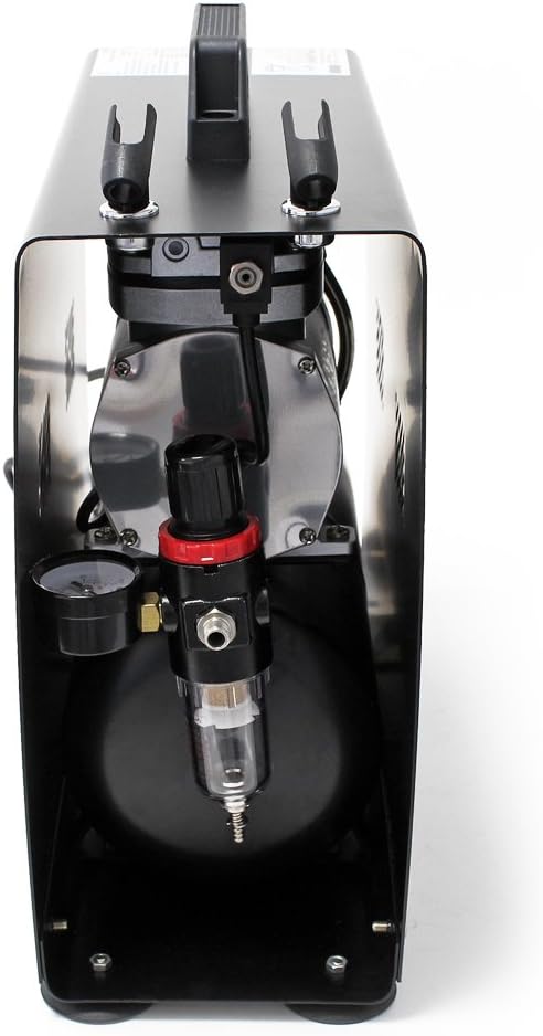 Airbrush Kompressor AS196A mit Lufttank 2 Zylinder Kolben 6 bar 2 Stufenschalter