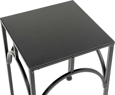 DanDiBo Blumenhocker Metall Schwarz Eckig Blumenständer Beistelltisch 96449 Blumensäule Pflanzenhock