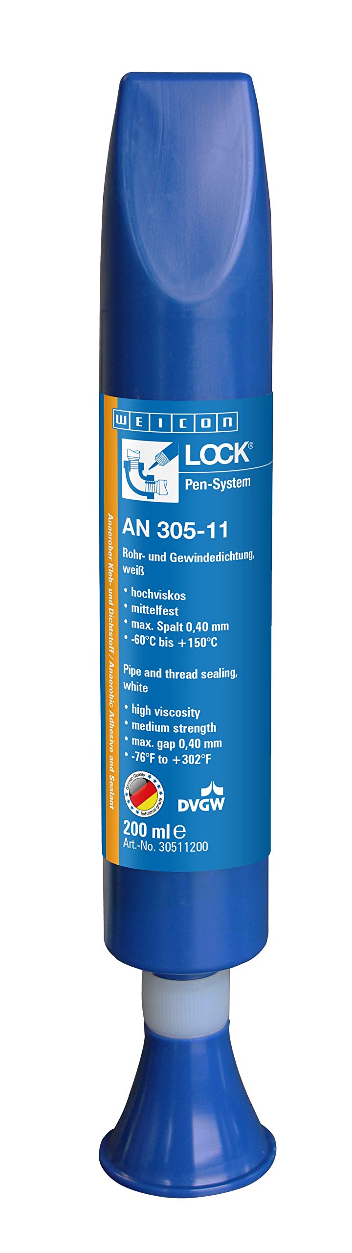 WEICONLOCK AN 305-11 200 ml, Rohr-und Gewindedichtung | Trinkwasser-Zulassung, 200 ml