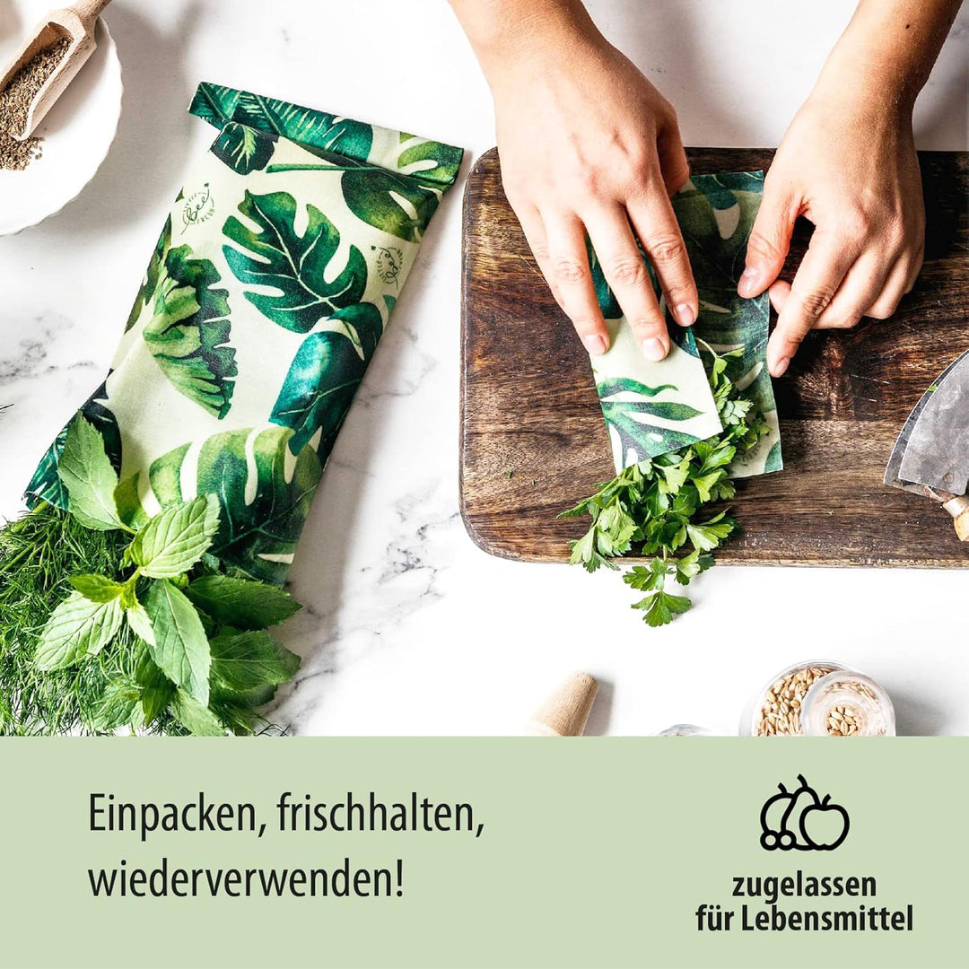 little bee fresh Bio-Bienenwachstücher Starter-Set aus Deutschland - Wachspapier für Lebensmittel -