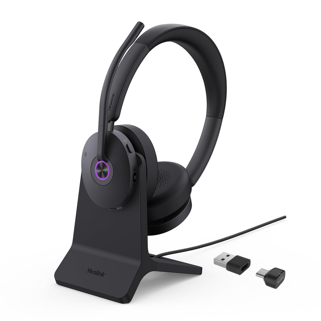 Yealink BH74 mit Ladestation ANC Kabelloses Bluetooth Headset mit Mikrofon, 6X Hybride Geräuschunter