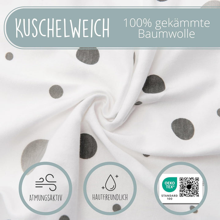 mimaDu - 2er Set Spannbettlaken Baumwolle75x35cm auch für 70x32, 70x37, 70x30 - Spannbetttü