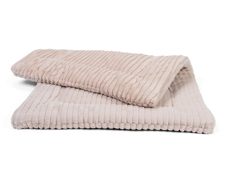 TrendPet Harmony 4cm gefütterte Hundedecke, Katzendecke, Liegedecke für Hunde und Katzen (Creme, 75x