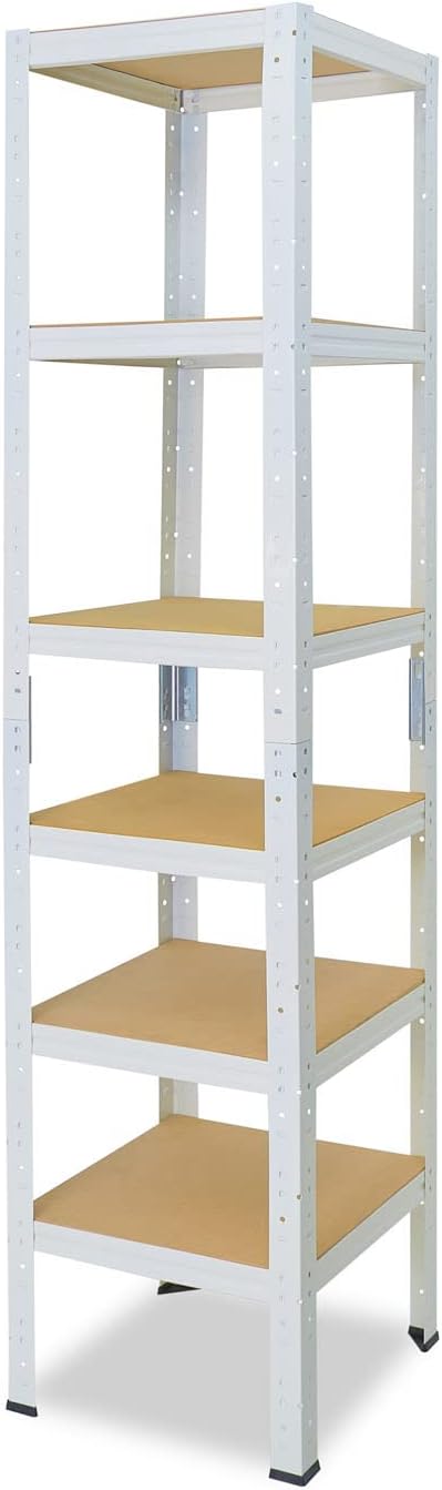 shelfplaza® 200x30x30cm Home Schwerlastregal weiss/Metallregal mit 6 Böden/Kellerregal Metall, Garag