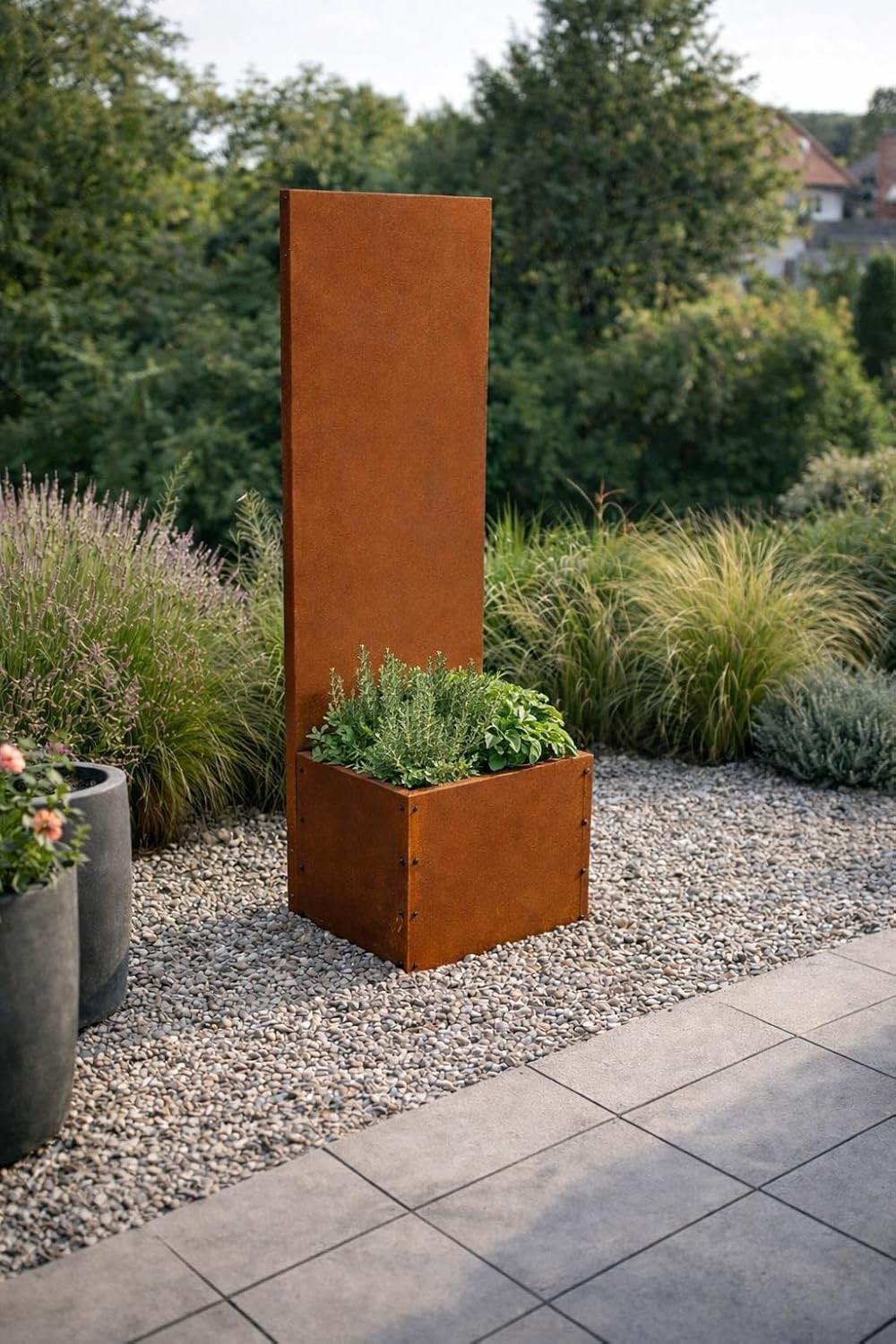ESTEXO Sichtschutzelement Sichtschutz Edelrost 150 cm Sichtschutzwand Gartendekoration Zaun Rost Met