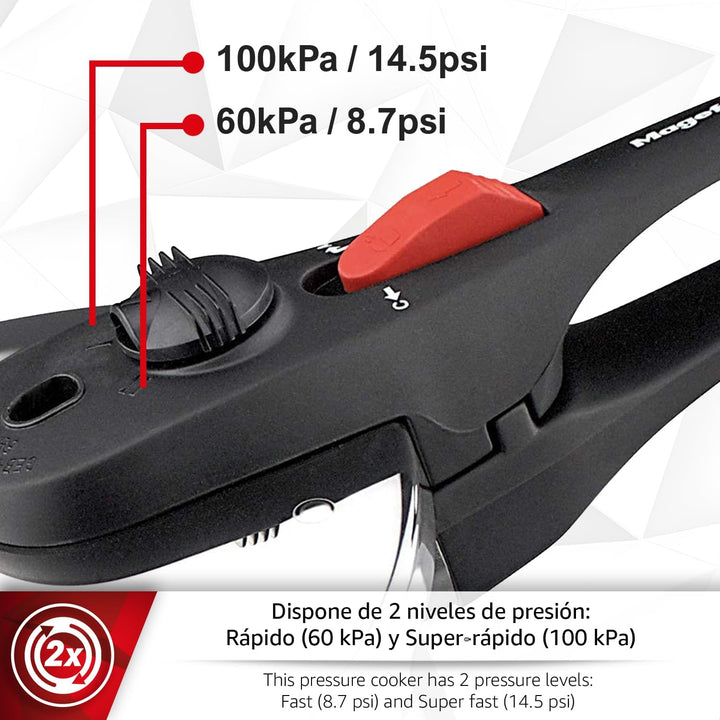 M MAGEFESA 01OPPRAPL06 MAGEFESA 01OPPRAPL06-Schnellkochtopf Modell Practika Plus, Edelstahl, (6L) UK