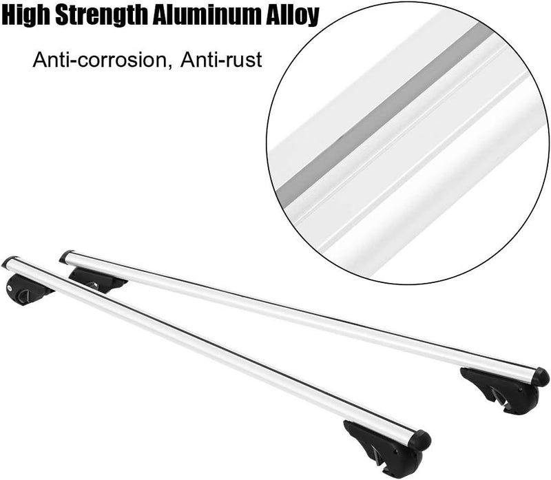 Ejoyous Universal Aluminium Dachträger, 124 cm Dachgepäckablage Abschliessba Relingträger Auto Laste