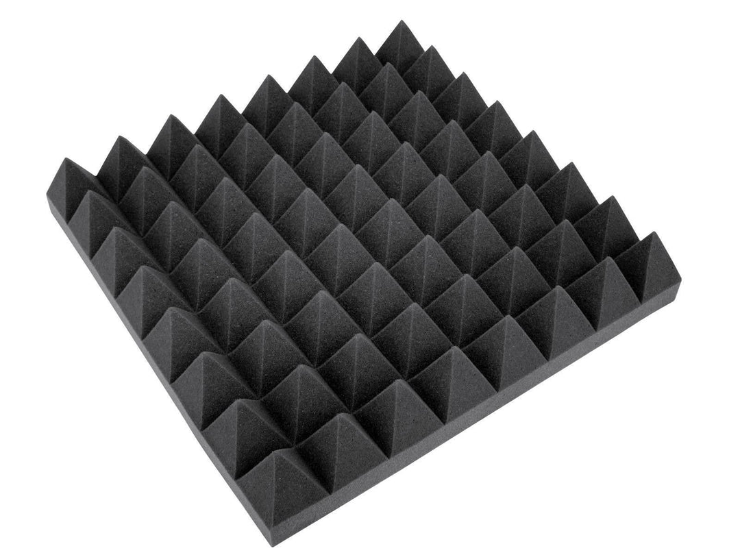 OMNITRONIC Akustikschaumstoff Pyramide 100mm, 50x50cm | Akustikschaumstoff zur Schallabsorbation