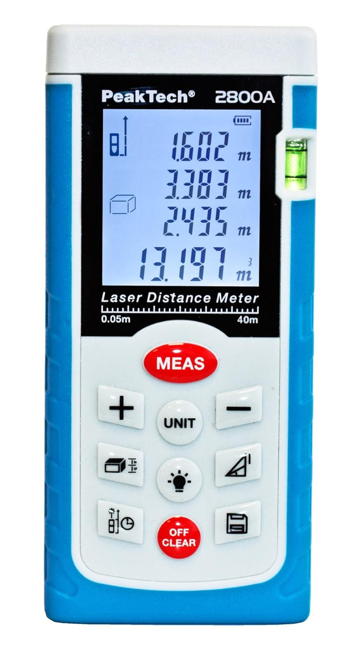 PeakTech Profi Laser- Entfernungsmesser 0.05 m bis 40 m - Distanzmessgerät mit hoher Präzision und F