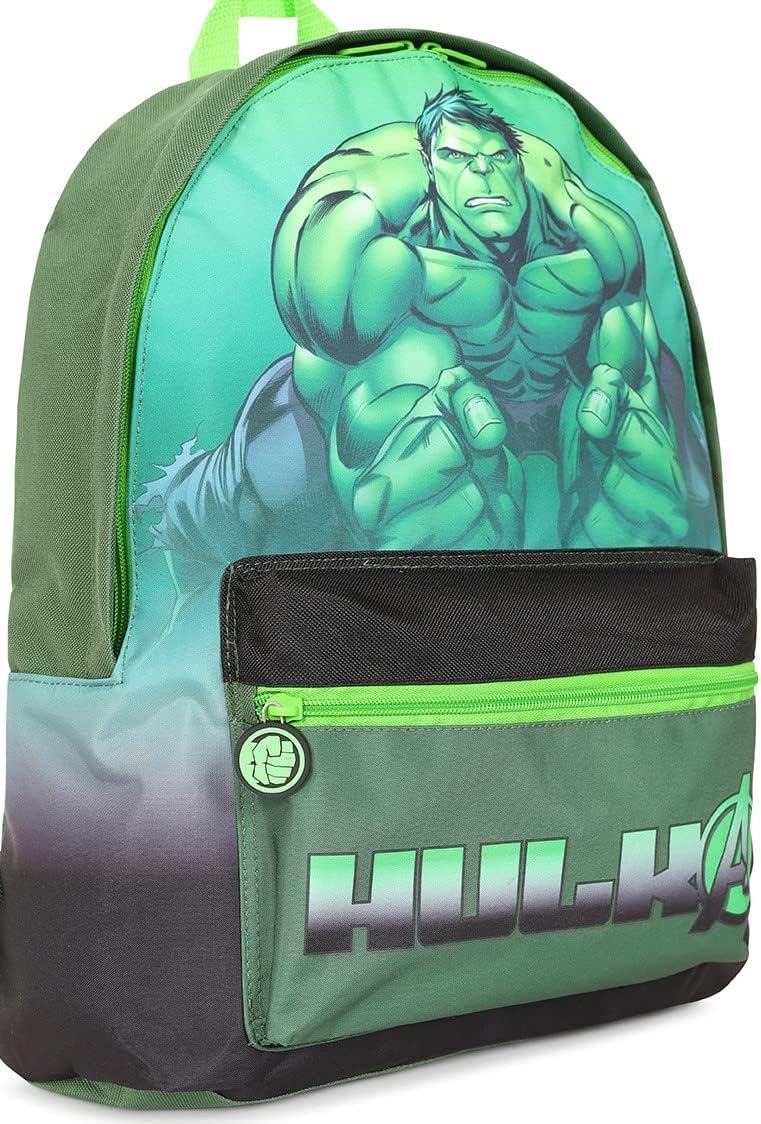 Offizieller Marvel The Hulk Avengers Kinder-Rucksack, Schultasche, grün