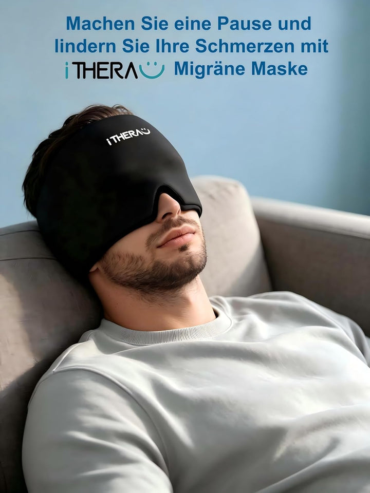 iTHERAU Migräne Maske - Migräne mütze Kopfschmerzen &amp; Migräne Relief Hut Kühlmütze kühlpacks kühlend