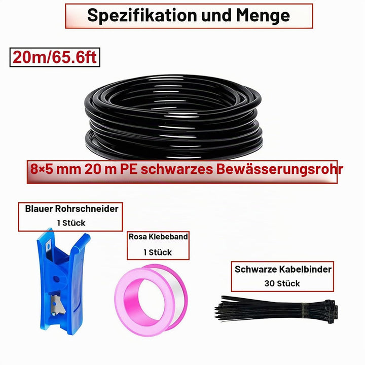 HUAZIZ 20m Pneumatik Schlauch Kit 8mm, bewässerungssystem, 360° biegbares Tropfbewässerungsset, 10St