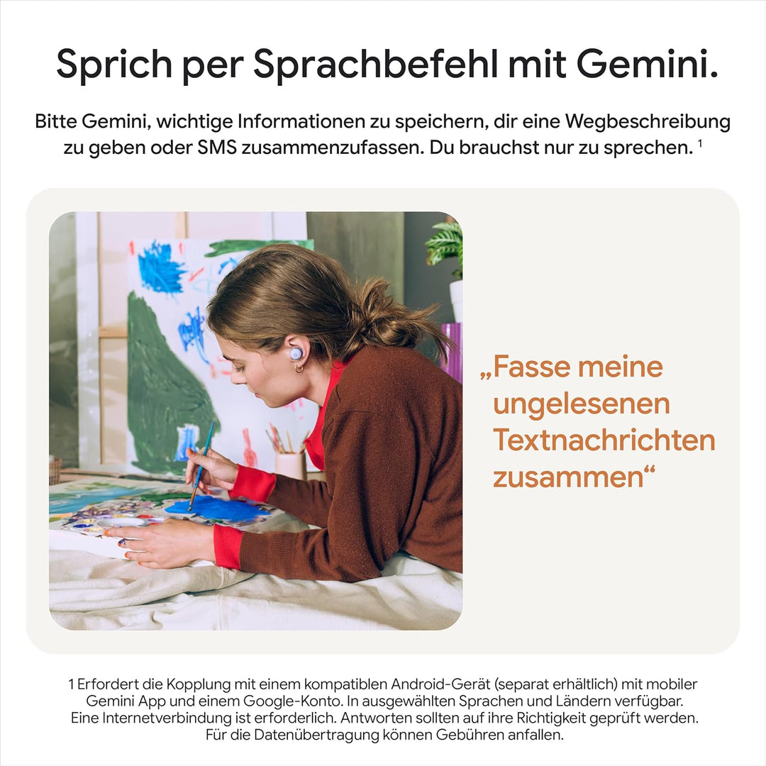 Google Pixel Buds 2a – Kabellose Kopfhörer mit aktiver Geräuschunterdrückung – Leicht und bequem – W