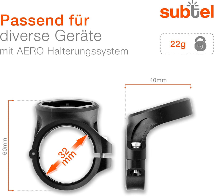 subtel Fahrradhalterung – Lenkerhalter für Navi, GPS & Fahrradcomputer – kompatibel mit Garmin Edge,