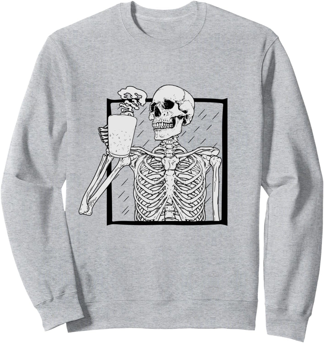 skelett trinkkaffee halloween 2022 skelett kaffee Sweatshirt