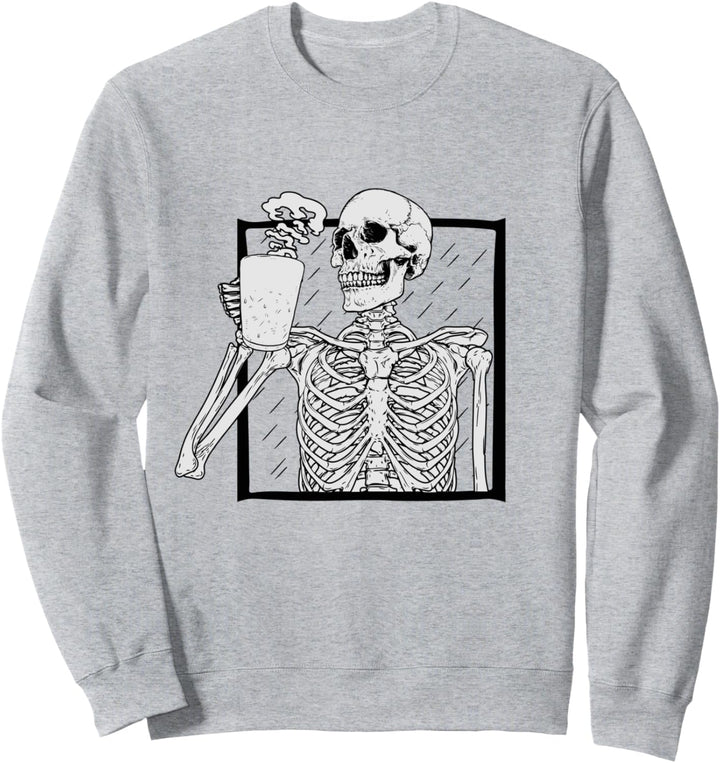 skelett trinkkaffee halloween 2022 skelett kaffee Sweatshirt