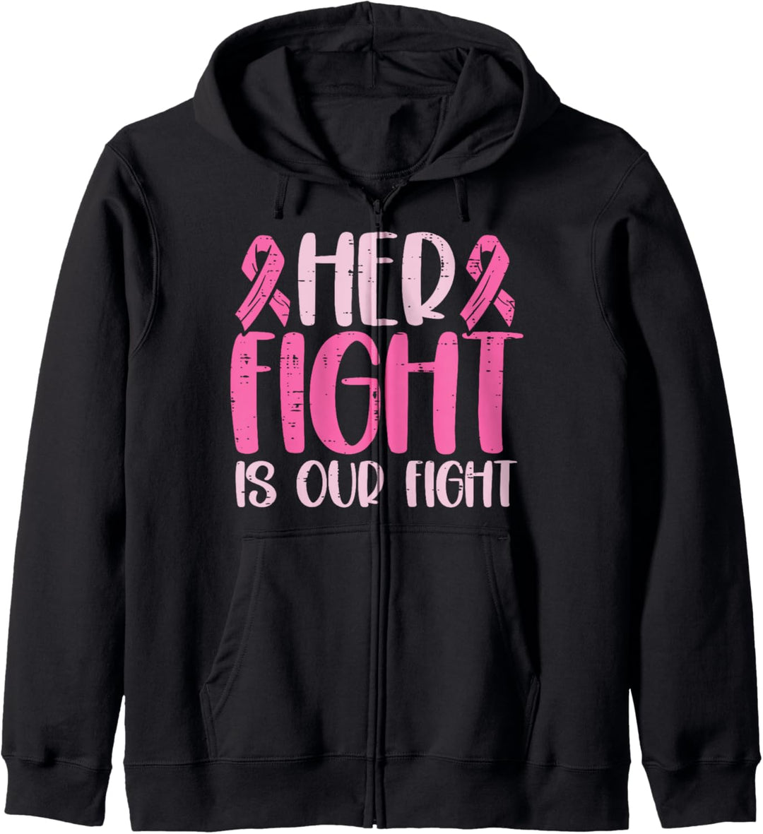 Her Fight Our Fight Family Brustkrebs-Bewusstsein Männer Kapuzenjacke