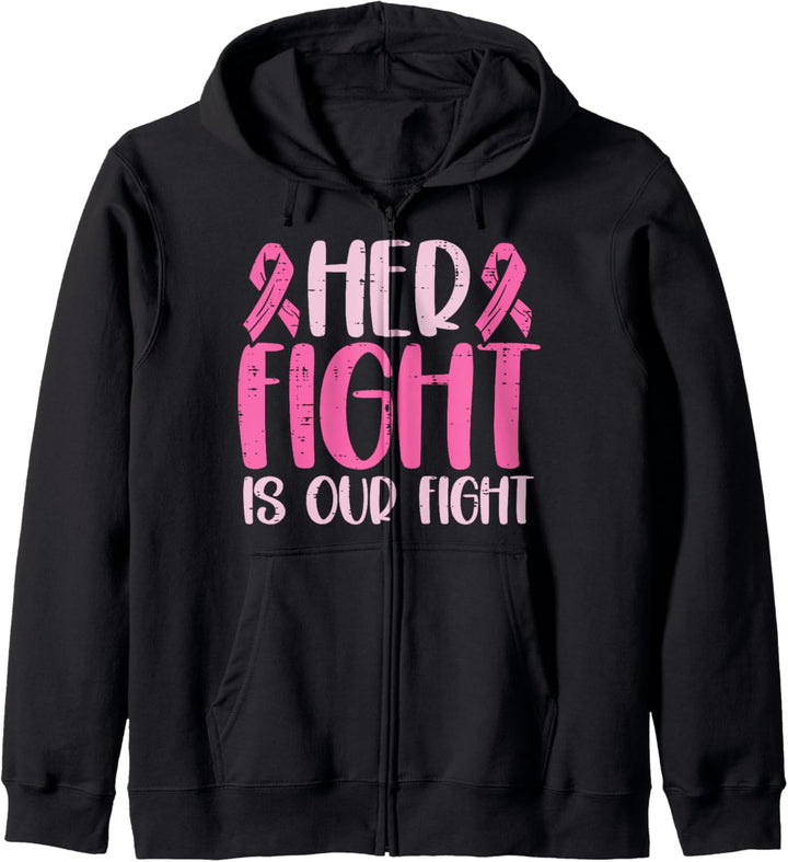 Her Fight Our Fight Family Brustkrebs-Bewusstsein Männer Kapuzenjacke