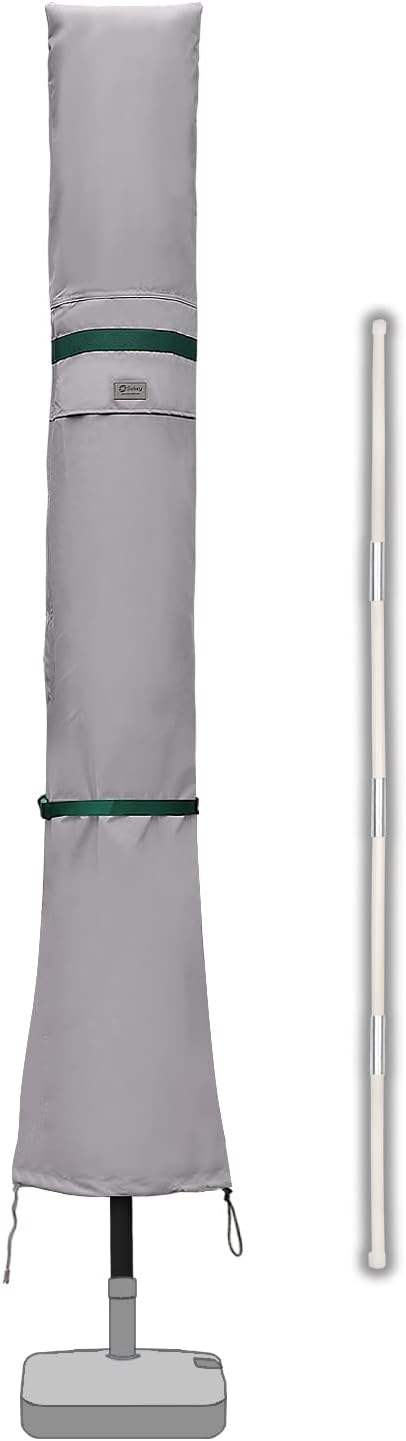 Sekey Sonnenschirm Schutzhülle mit Stab, Abdeckhauben für Ø 350cm / 200x300cm Gartenschirm mit Belüf