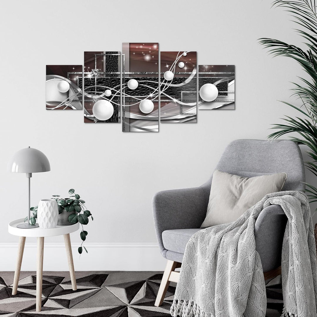 Runa Art Wandbilder Abstrakt Kugel 5 Teilig Bild auf Vlies Leinwand Deko Wohnzimmer Schlafzimmer Ill