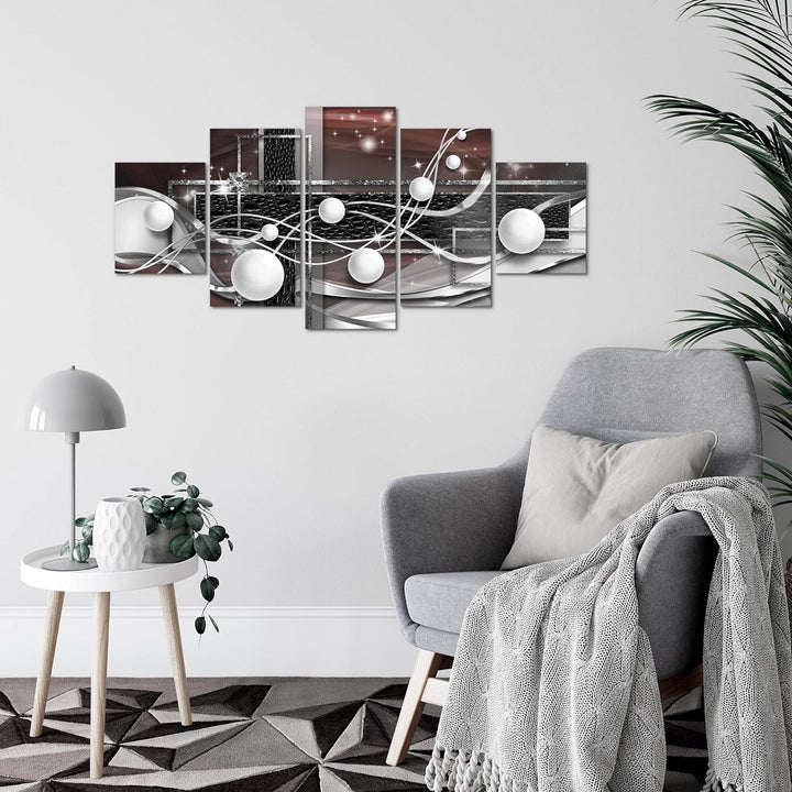 Runa Art Wandbilder Abstrakt Kugel 5 Teilig Bild auf Vlies Leinwand Deko Wohnzimmer Schlafzimmer Ill