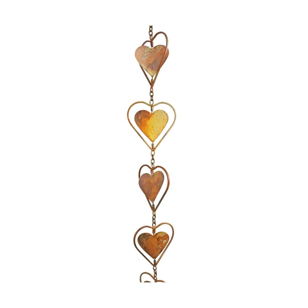 Hopbucan Stahlblatt-Regenkette, Gartengeschenk für Mama, Dachrinnen, RegenfäNger für Fallrohr mit Ad