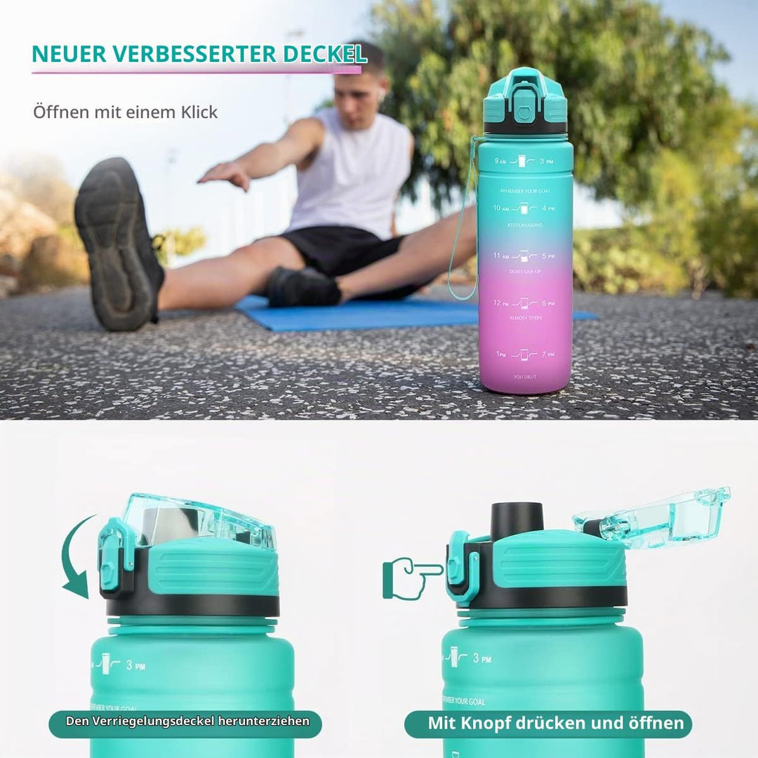 Zounich Trinkflasche Kinder Auslaufsichere 1L/700ml/500ml-BPA frei trinkflaschen Sport tritan Kunsts