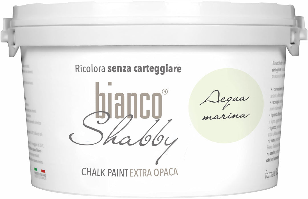 bianco Shabby® Acqua Marina Kreidefarbe Wasserbasis für Alle Oberflächen einfach zu verarbeiten ohne