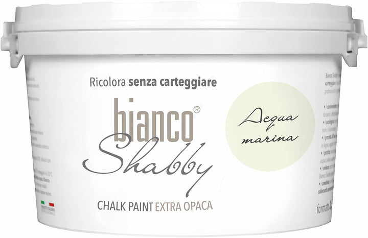 bianco Shabby® Acqua Marina Kreidefarbe Wasserbasis für Alle Oberflächen einfach zu verarbeiten ohne
