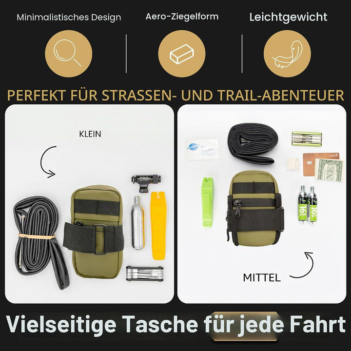 Lumiere &amp; Co. Ultra Kleine Fahrradsatteltasche – 0,2L | 5″ × 3″ × 1″ | Sehr minimalistisches Design,