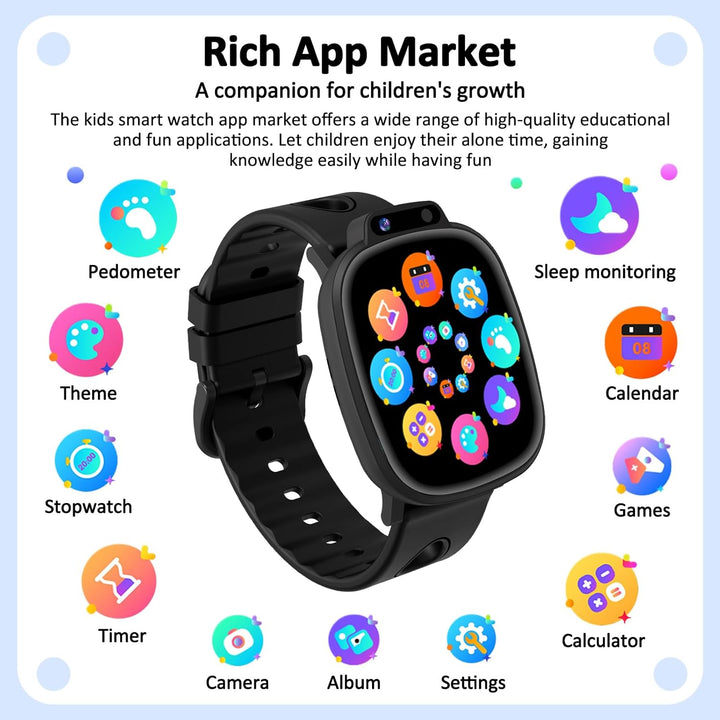 Smartwatch Kinder für Mädchen Jungen Geschenk mit 1,9" Gesicht 18 Spiel, Smart Watch Geburtstag Gesc