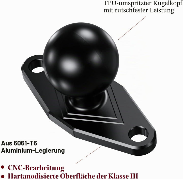 BRCOVAN 2St, Aluminiumlegierung Diamant-Montagebasis mit 1 Zoll TPU Kugel Kompatibel mit RAM Mounts
