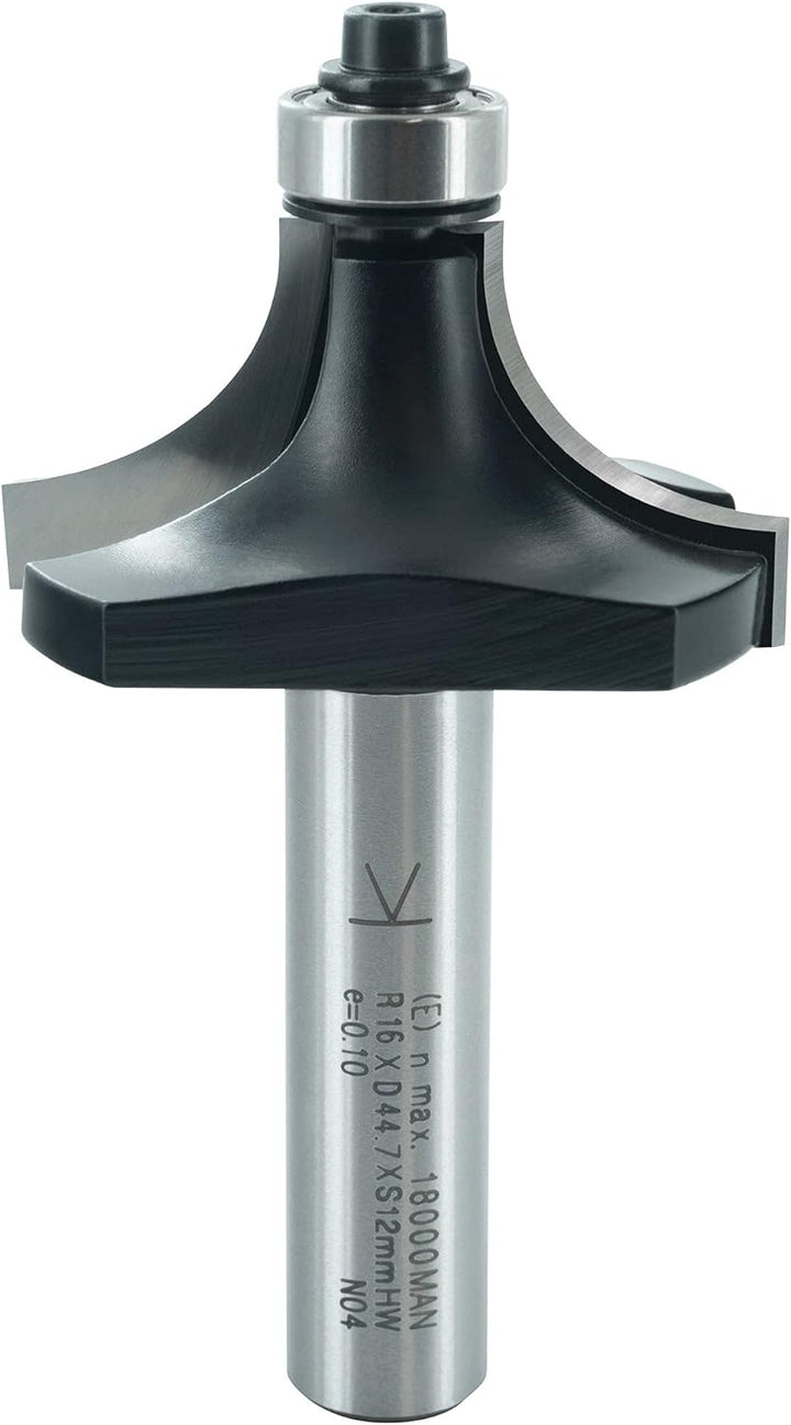 ENT 14382 Abrundfräser HW, Schaft (S) 12 mm, Durchmesser (D) 44,7 mm, NL 22,2 mm, R 16 mm, SL 45 mm,