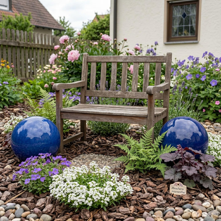 Teramico Dekokugel Gartenkugel glasiert -Blau, Grün, Anthrazit, Türkis, Aqua- sehr hochwertig frostf