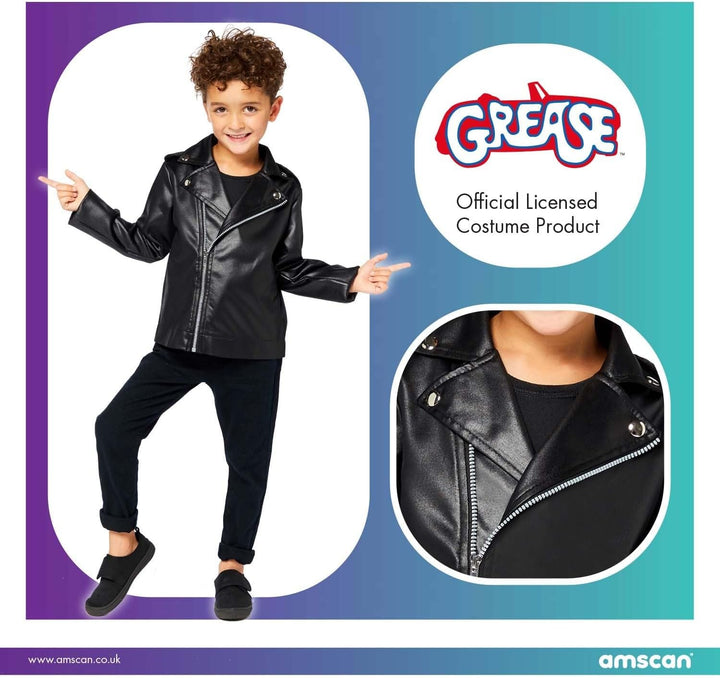amscan Jungen Kostüm Grease Kostüm (1er Pack) 110 Schwarz, 110 Schwarz