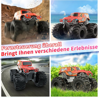 Carox Amphibienfahrzeug Ferngesteuertes Auto, 2.4 Ghz 1500mah RC Auto, Wasserdicht Monstertruck Auto