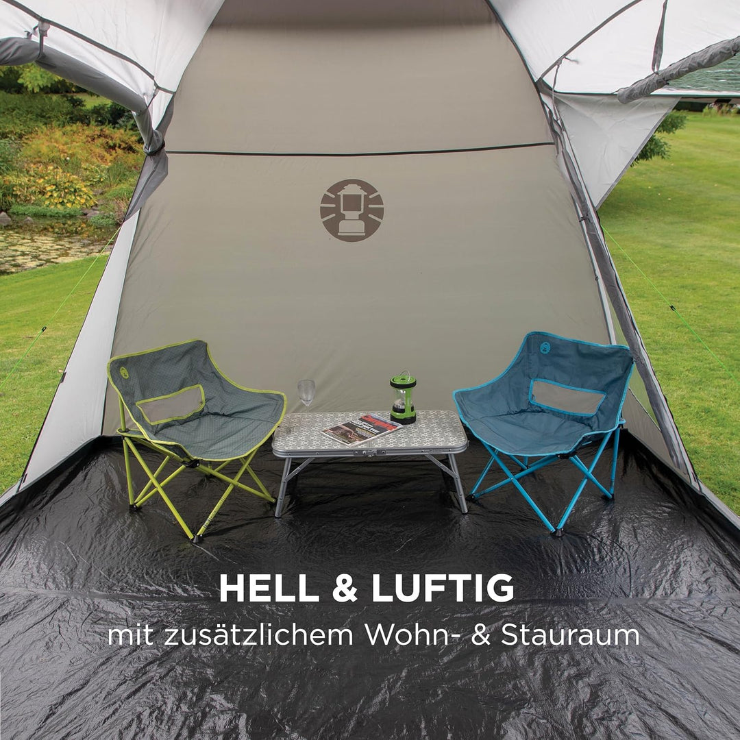 Coleman Waterfall 5 Deluxe Familienzelt, 5 Mann Zelt mit separatem Wohn und Schlafraum, einfach afzu